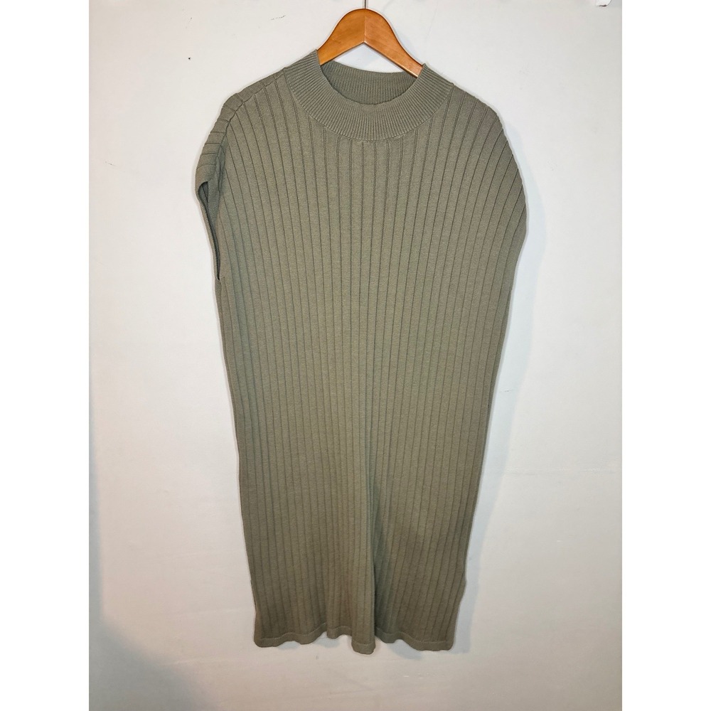 Haven Well Within Ribbed Knit Sleeveless Tunic Sweater Sage M - Picture 2 of 5